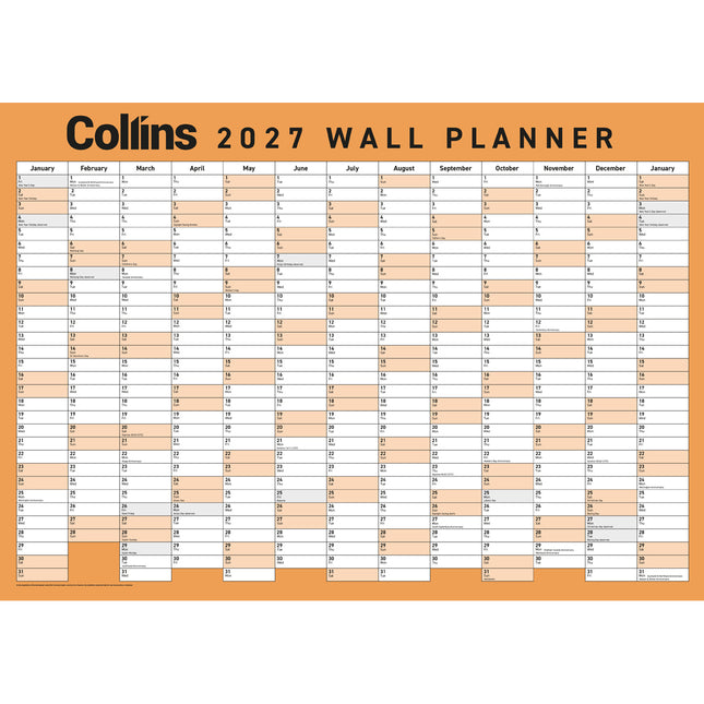 Collins Wallplanner - A3 - Laminated - 2027