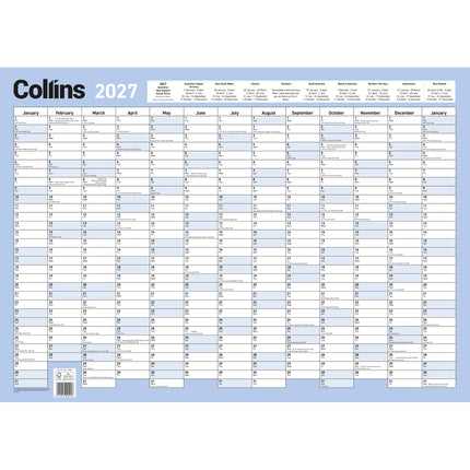 Collins Wallplanner - 695 x 495mm With Pen - Laminated - 20277