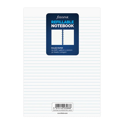 Filofax Notebook Refill - A5 Notepaper - Ruled White