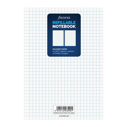 Filofax Notebook Refill - A5 Notepaper - Squared White