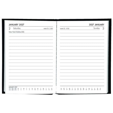 Collins Diary A7 - Day to View - Black 2027