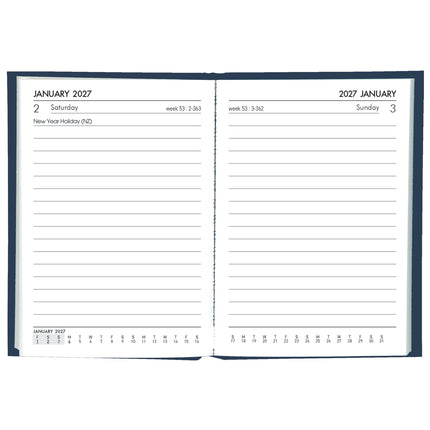 Collins Diary A7 - Day to View - Navy 2027