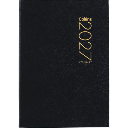 Collins Diary A7 - 2 Days to View - Black 2027