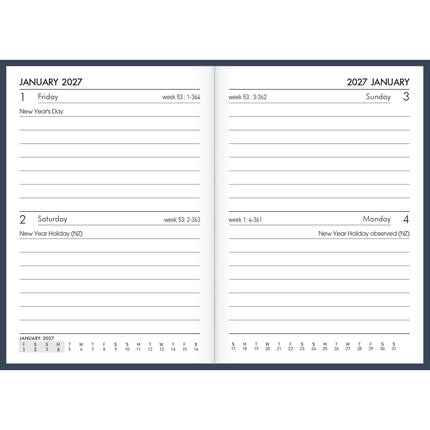 Collins Diary A7 - 2 Days to View - Navy 2027