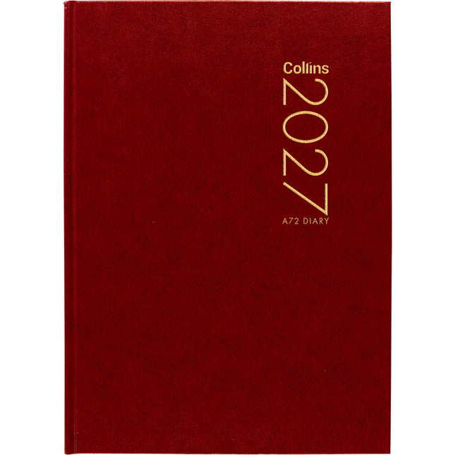 Collins Diary A7 - 2 Days to View - Red 2027