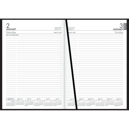 Collins Diary A5 - Day to View - Black - 2027