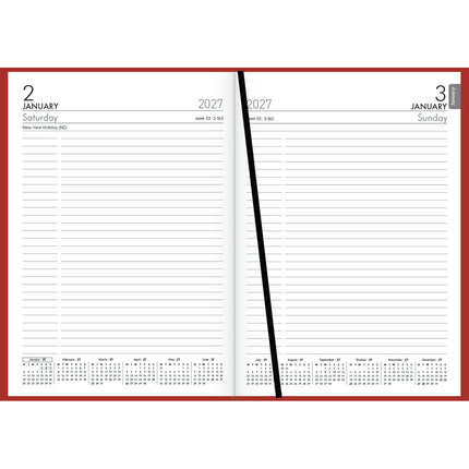 Collins Diary A5 - Day to View - Red - 2027