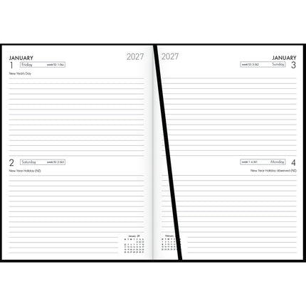Collins Diary A5 - 2 Day to View - Black - 2027