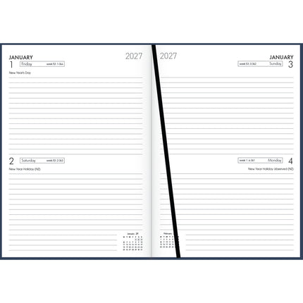 Collins Diary A5 - 2  Day to View - Navy - 2027