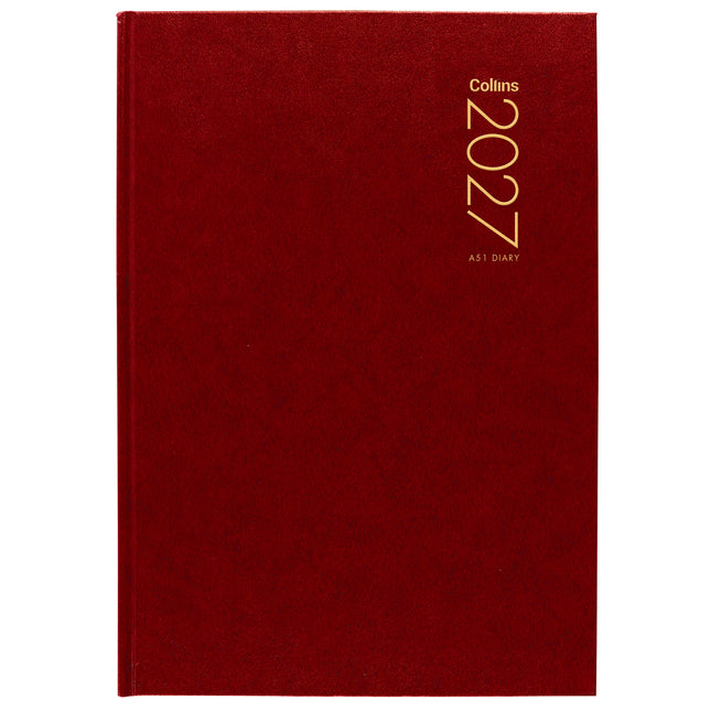 Collins Diary A5 - Day to View - Red - 2027