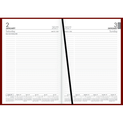Collins Diary A5 - Day to View - Red - 2027