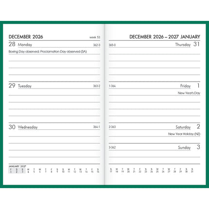 Collins Diary A7 - Week to View - Green 2027