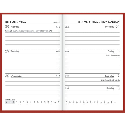 Collins Diary A7 - Week to View - Red 2027
