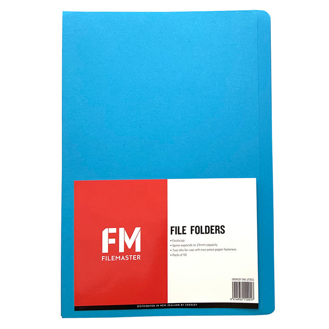 File Master File Folders Foolscap Coloured  - Pack of 50