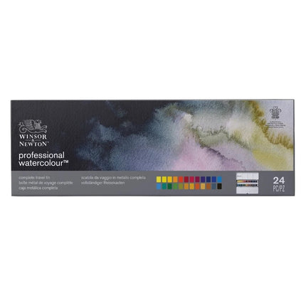 Winsor & Newton Professional Watercolour Half Pan Paints - Complete Travel Set Of 24
