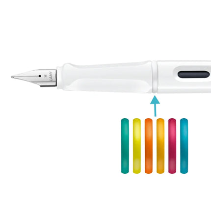 Lamy Safari Fountain Pen in Gift Box - All White Multi