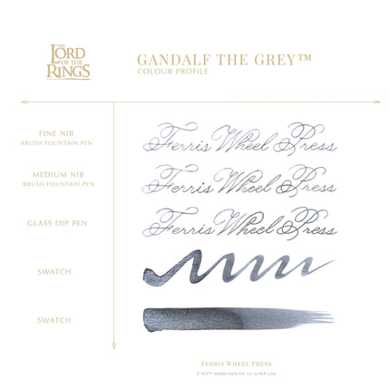 *PRE-ORDER* Ferris Wheel Press Fountain Pen Ink - Lord of the Rings - Gandalf the Grey 38ml