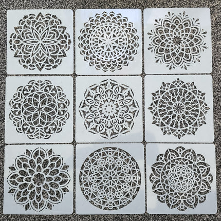 Mandala Dotting Stencils - Set of 9