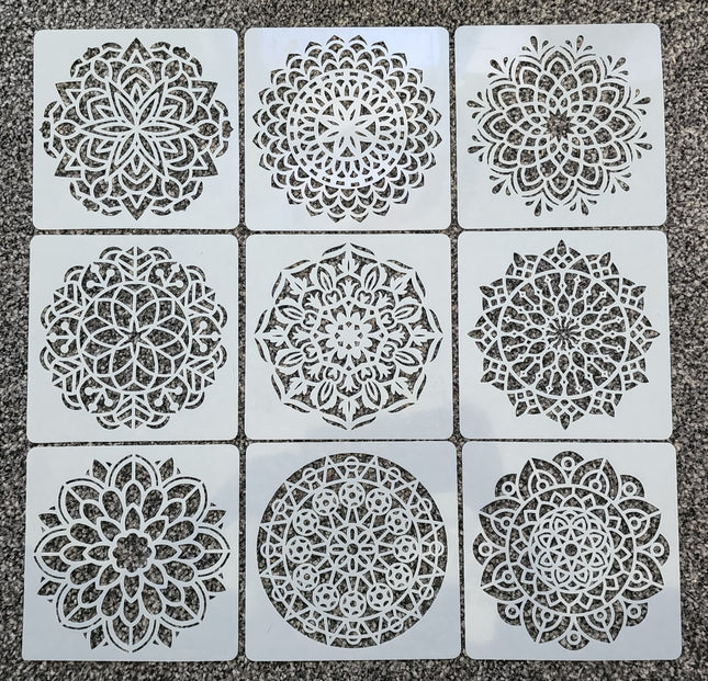 Mandala Dotting Stencils - Set of 9