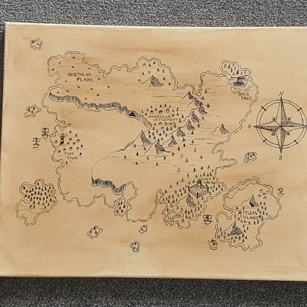 16" x 20" - Hand Drawn Map