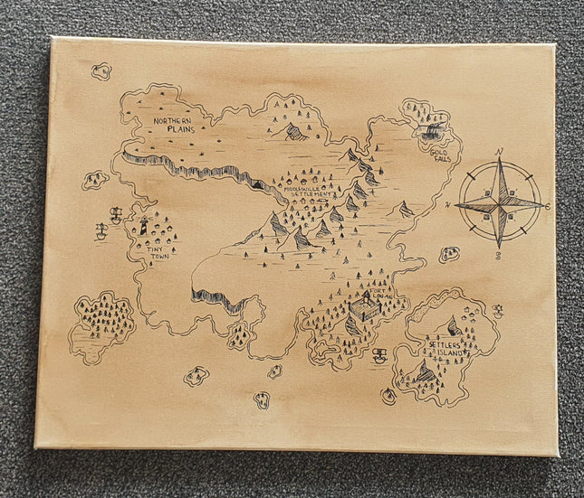 16" x 20" - Hand Drawn Map