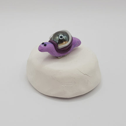 Polymer Clay Fridge Magnets - Set of 4 Purple Snails