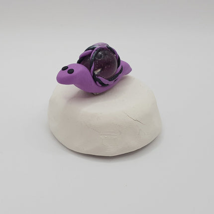Polymer Clay Fridge Magnets - Set of 4 Purple Snails