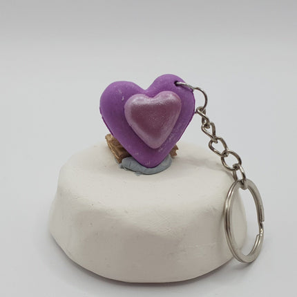 Polymer Clay Key Rings - Love Hearts