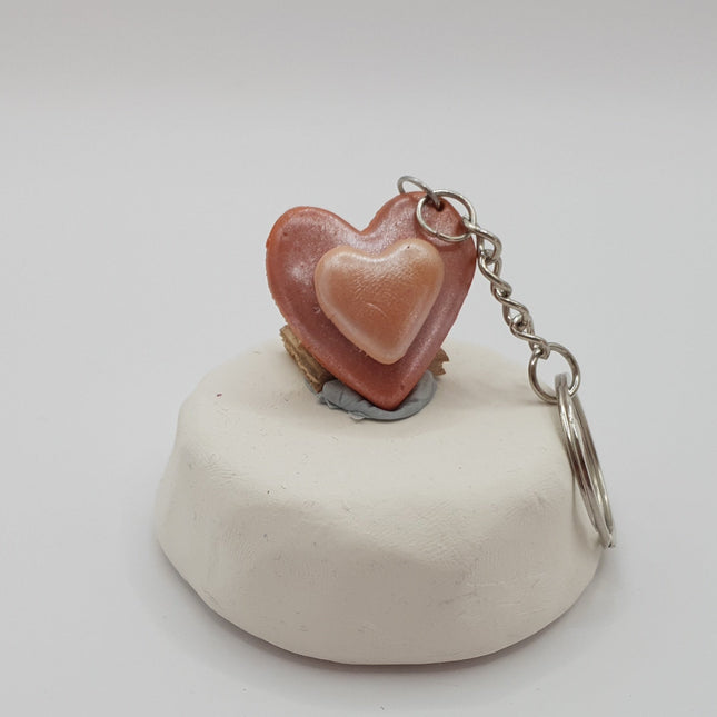 Polymer Clay Key Rings - Love Hearts