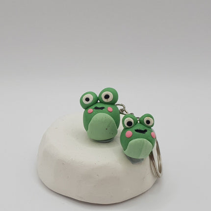 Polymer Clay Key Ring - Froggies