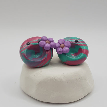 Polymer Clay Fridge Magnet - Pair of Flower Buddies