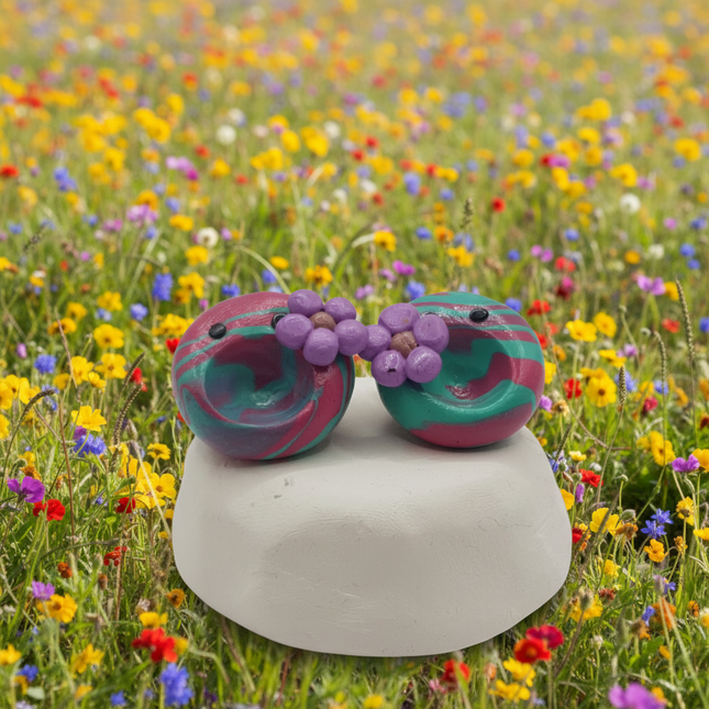 Polymer Clay Fridge Magnet - Pair of Flower Buddies