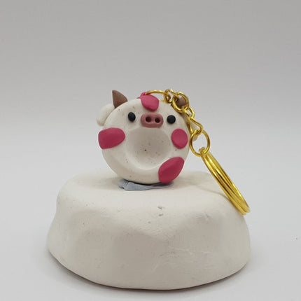 Polymer Clay Key Rings - Moo Moo Buddies