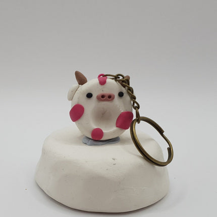 Polymer Clay Key Rings - Moo Moo Buddies