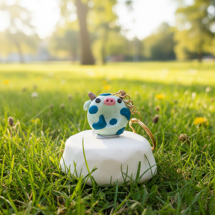 Polymer Clay Key Rings - Moo Moo Buddies