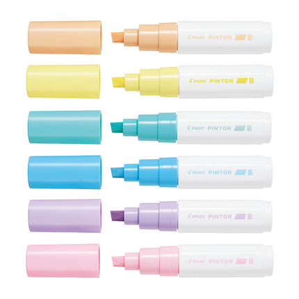 Pilot Pintor Acrylic Paint Markers - Broad Tip Pastel Set of 6
