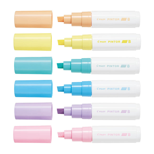 Pilot Pintor Acrylic Paint Markers – Broad Tip Pastel Set of 6