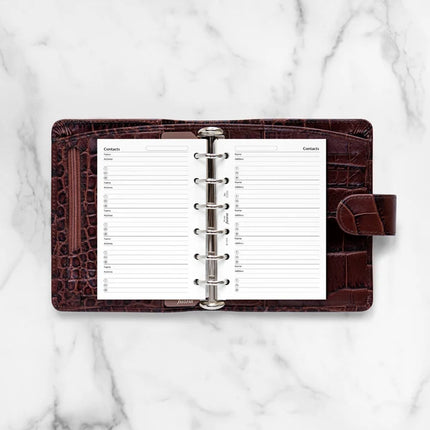 Filofax Organiser - Refill - Pocket - Contacts - White