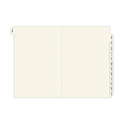 Filofax Organiser - Refill - Pocket - Index A-Z - 2 Letters Per Tab - Cotton Cream