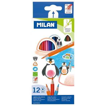Milan Coloured Pencils - Triangular - Pack of 12