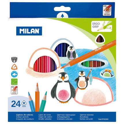 Milan Coloured Pencils - Triangular - Pack of 24