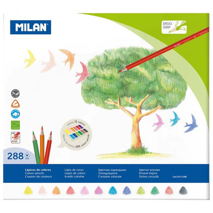 Milan Coloured Pencils - Triangular - Class Pack of 288