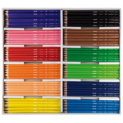 Milan Coloured Pencils - Triangular - Class Pack of 288