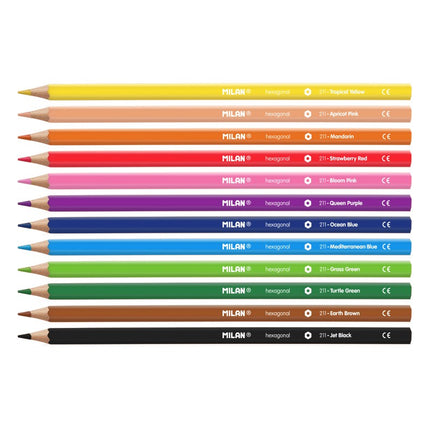 Milan Coloured Pencils - Hexagonal - Pack of 12