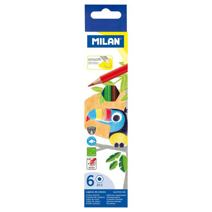 Milan Coloured Pencils  - Hexagonal - Pack of 6