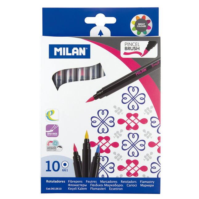Milan Markers - Brush Tip - Pack of 10