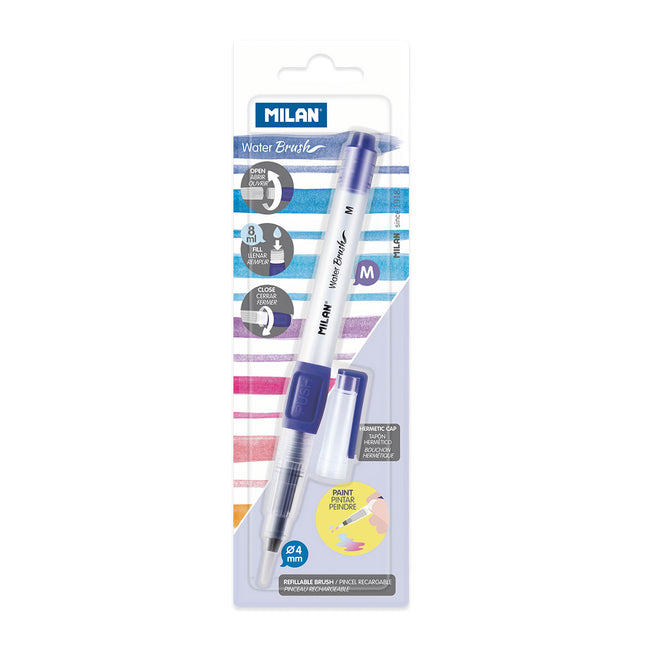 Milan Refillable Water Brush 4mm Medium