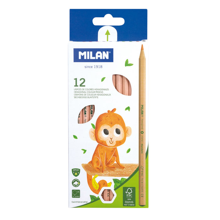 Milan Coloured Pencils - Hexagonal - Pack of 12