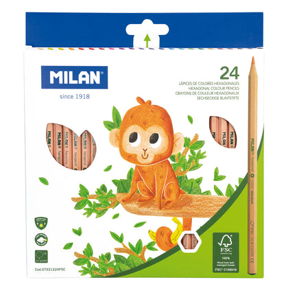 Milan Coloured Pencils - Hexagonal - Pack of 24
