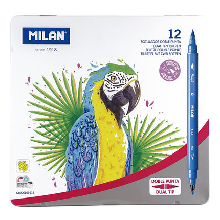 Milan Markers Fibre Tip - Double Ended - Pack of 12